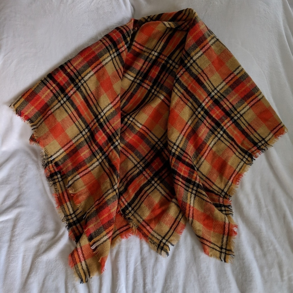 Oversized Plaid Blanket Scarf